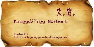 Kisgyörgy Norbert névjegykártya