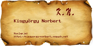 Kisgyörgy Norbert névjegykártya