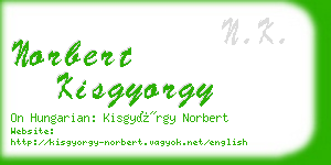 norbert kisgyorgy business card